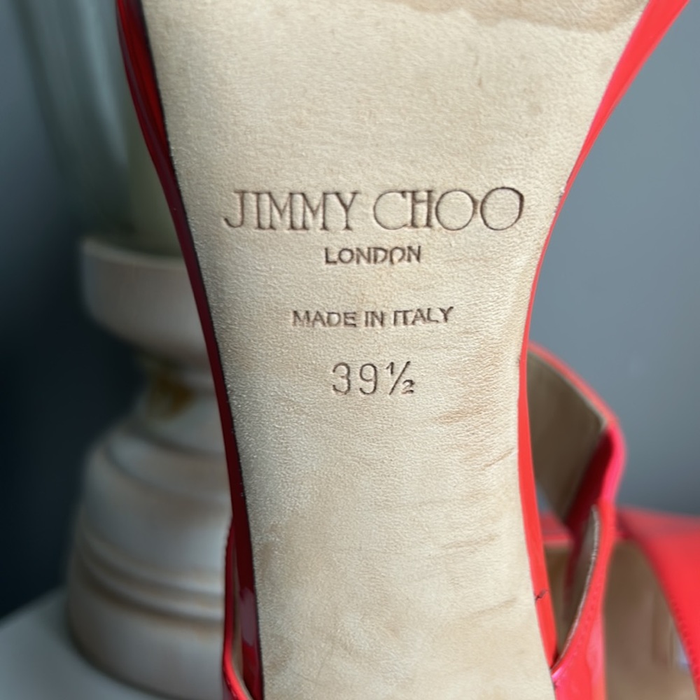 Jimmy Choo patent leather D’Orsay pumps iridescent pink 39.5 - Picture 7 of 10